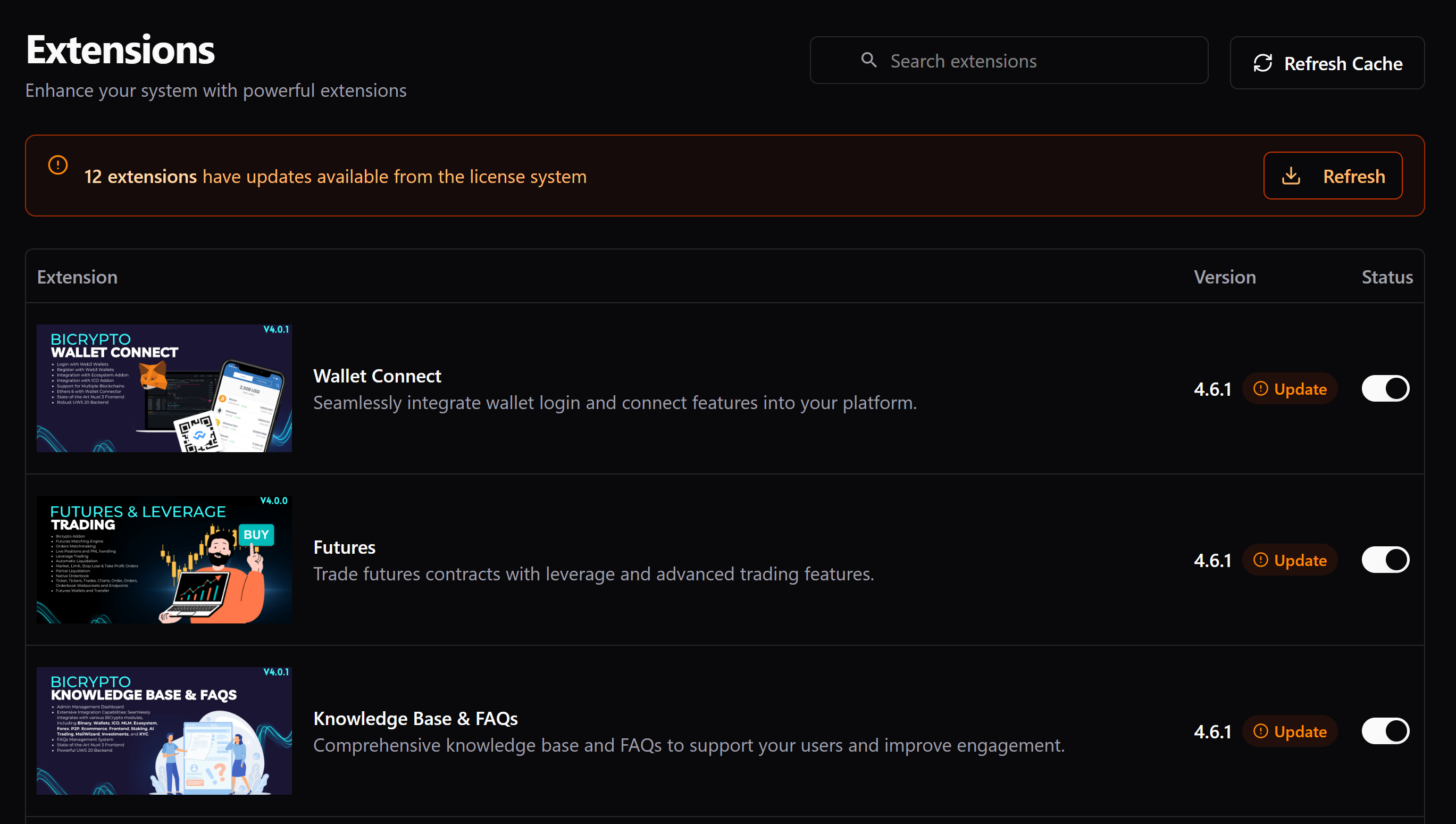 Extensions Manager