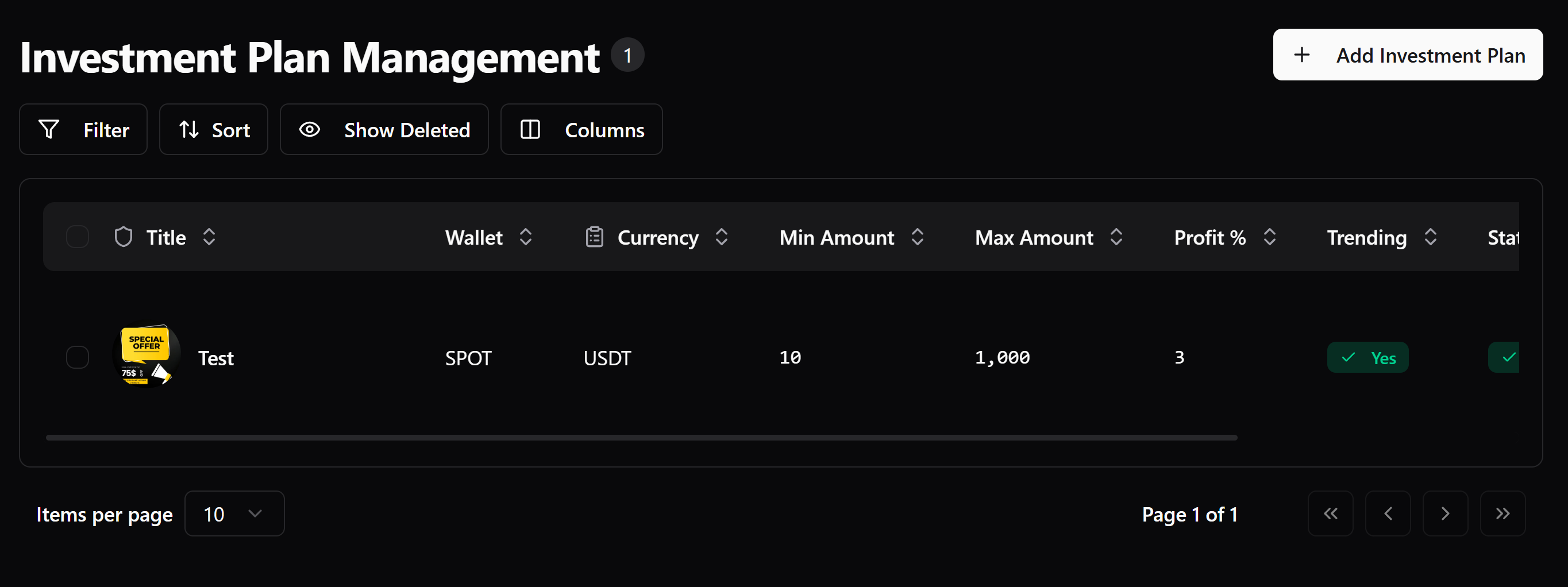 Investment Plans